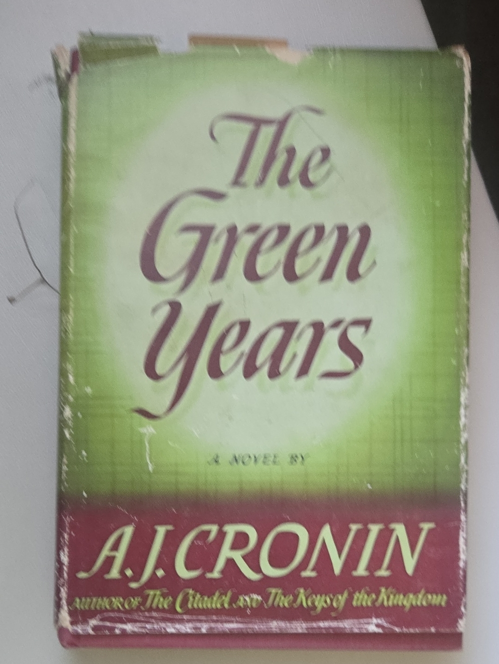 The Green Years by A.J. Cronin - Green and Maroon Hardcover